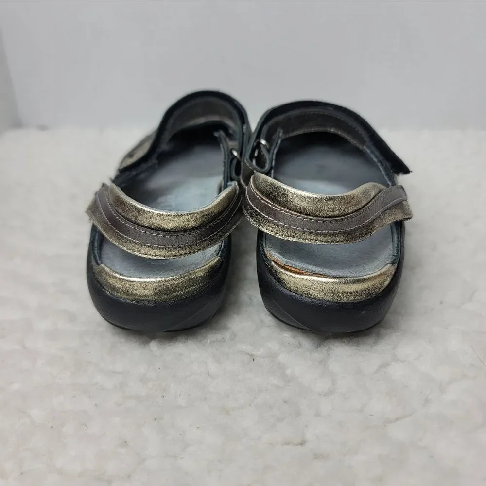 Naot Rongo Women’s Mary Jane Slingback Sandal Size 8.5 Gold Metallic Close Toe